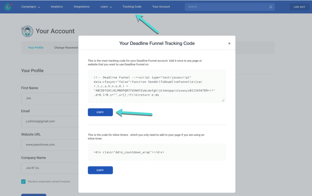 Samcart Countdown timer Tracking code