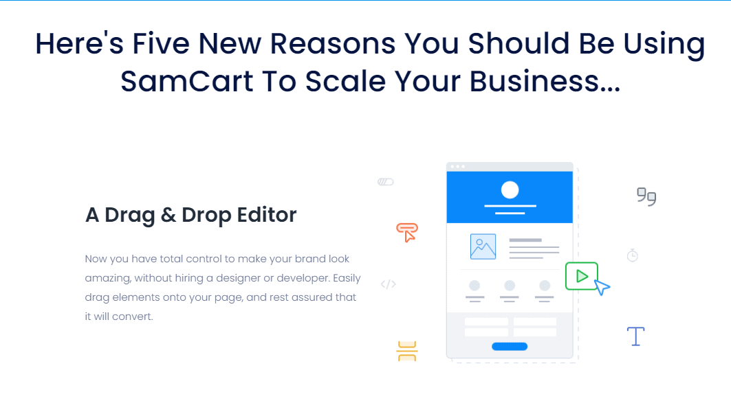 Samcart Drag and Drop Builder