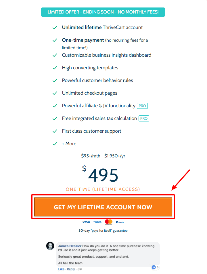 Thrivecart Pricing