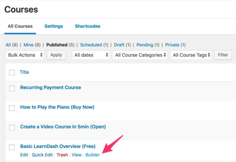 Learndash-Course Builder