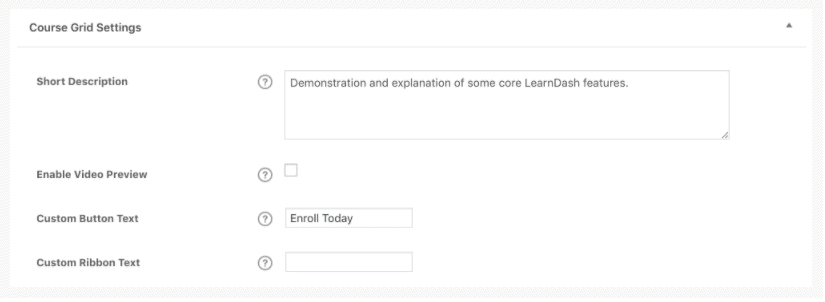 LearnDash Course Grid-Extra Information