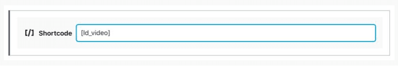 LearnDash-Video Shortcode