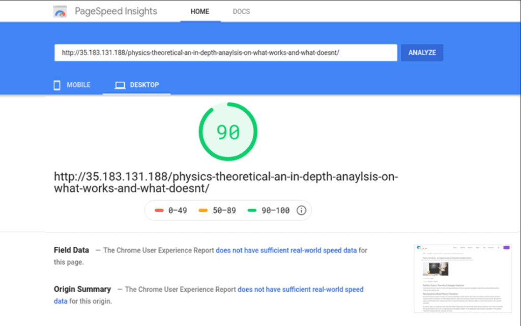 eLumine-Page Load Speed