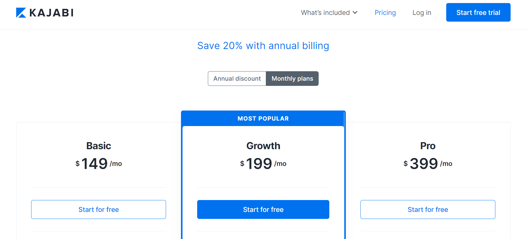 kajabi pricing