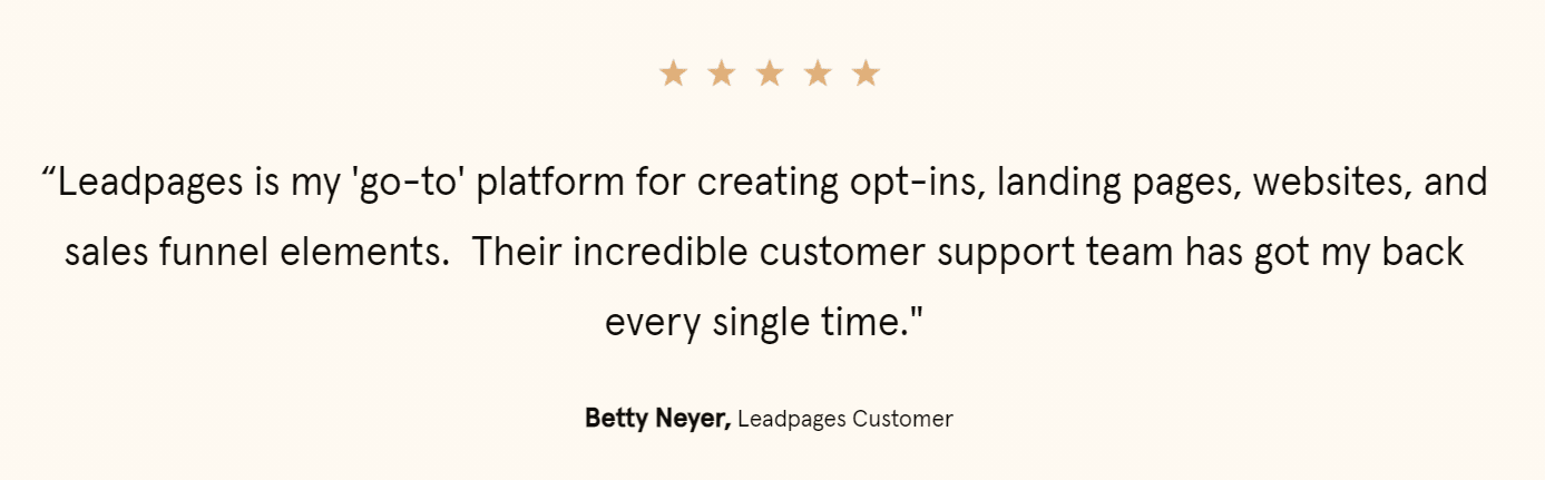 leadpages testimonials