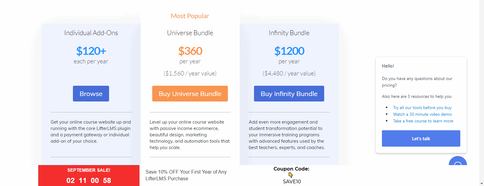 LifterLMS Pricing - LearnPress Vs LifterLMS