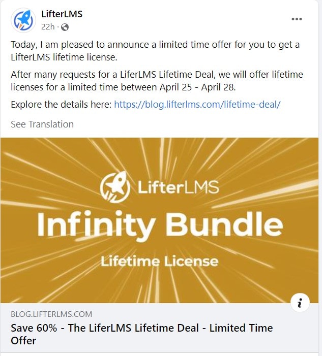 lifterlms facebook