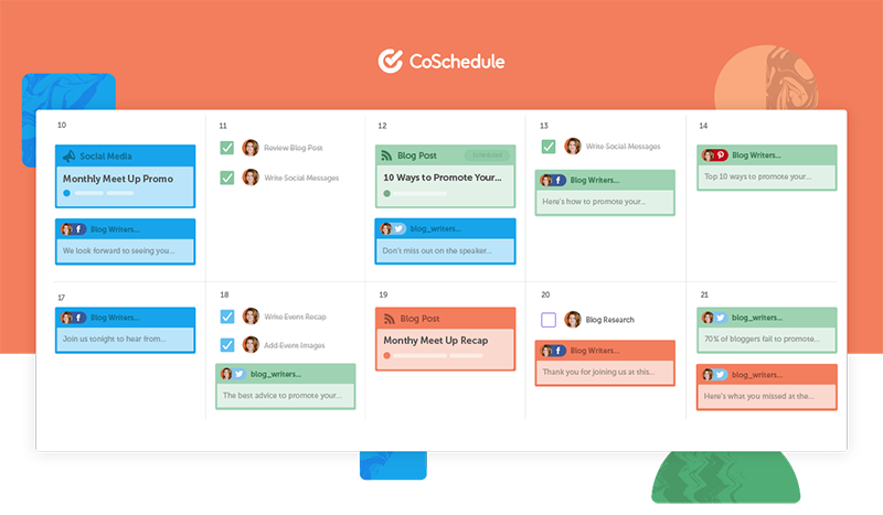 Coschedule- best facebook marketing tools