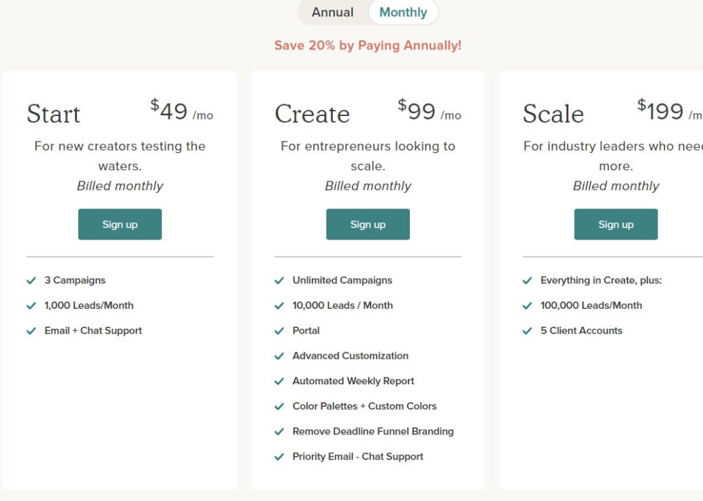 Deadline Funnel Pricing