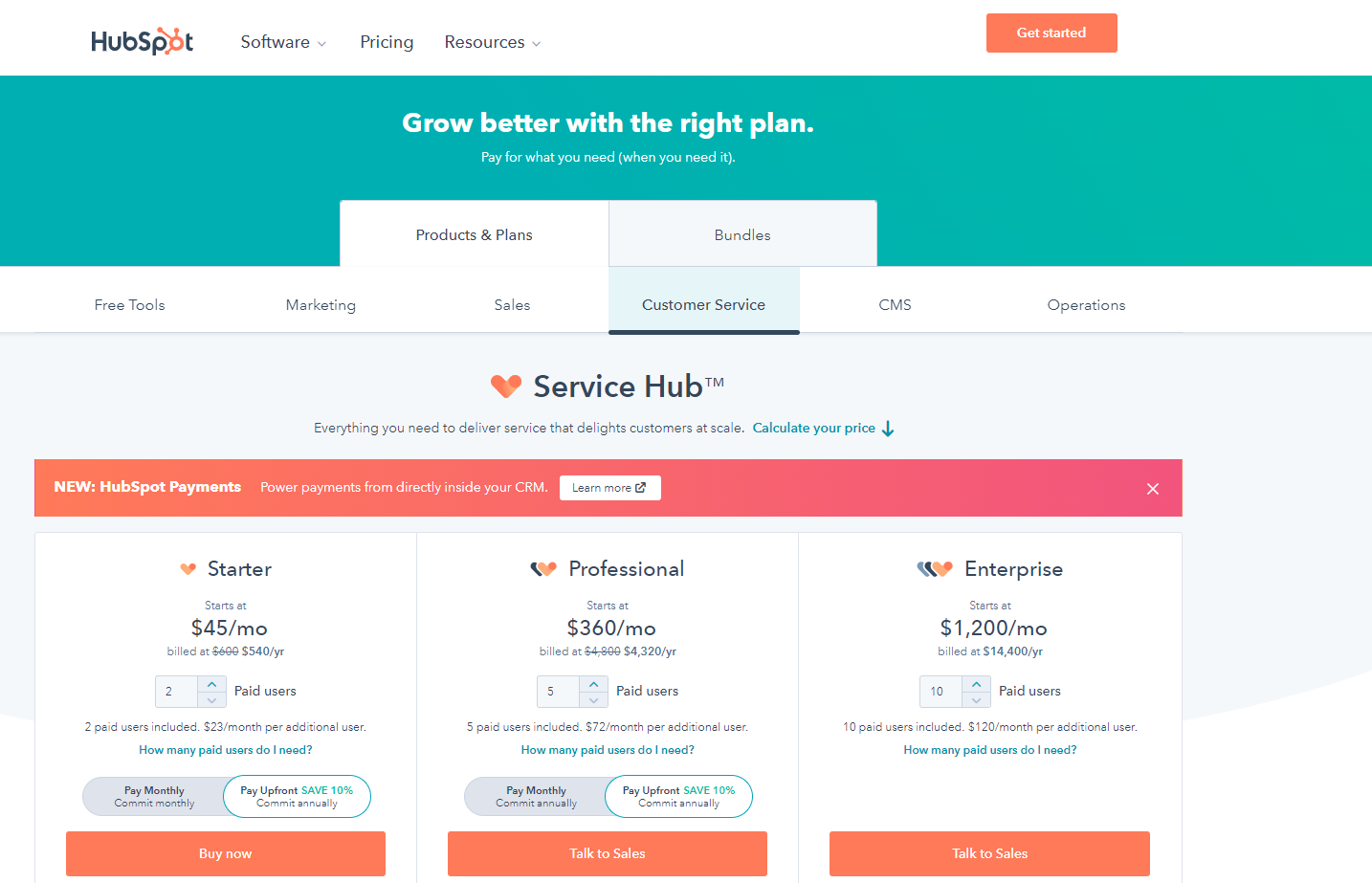 HubSpot Service Hub Pricing Plans - HubSpot Pricing