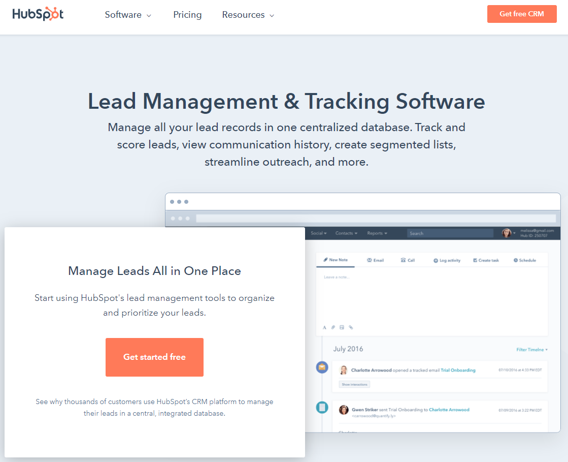 Hubspot Lead management