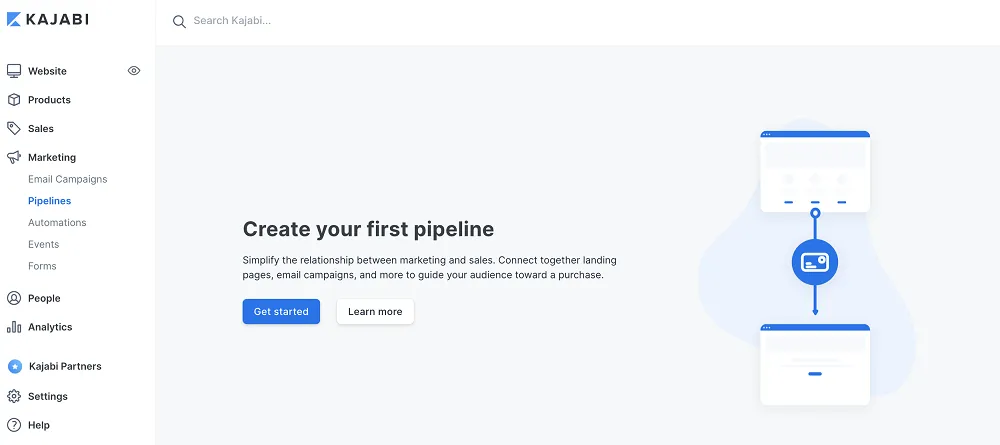 Kajabi pipeline editor