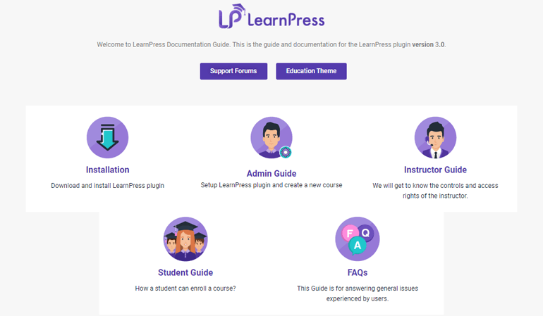 LearnPress support documentation