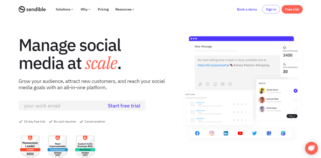 Sendible social media scheduler tool