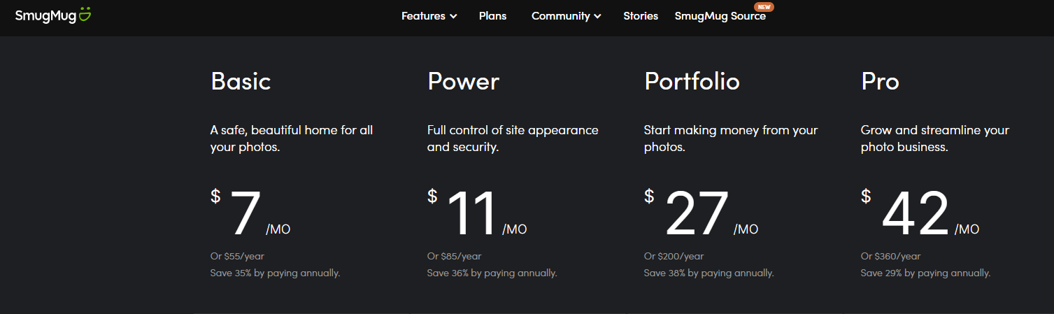 SmugMug Pricing - SmugMug vs Squarespace