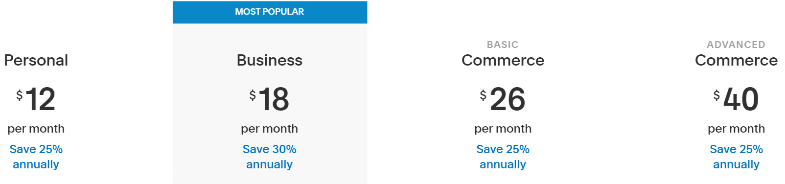 Squarespace Pricing - Squarespace vs Cargo