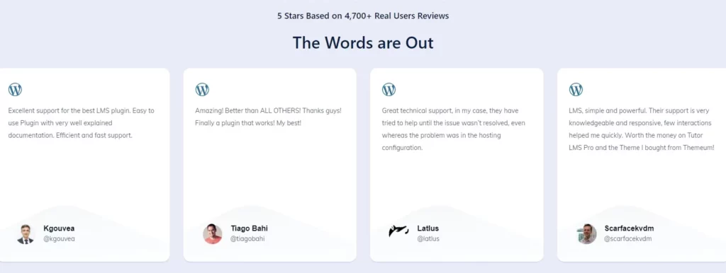 TutorLMS User Reviews