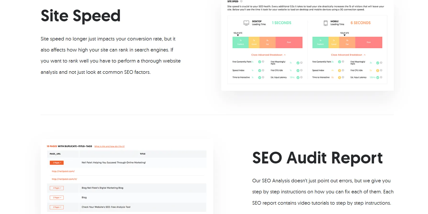 UberSuggest Site Audit