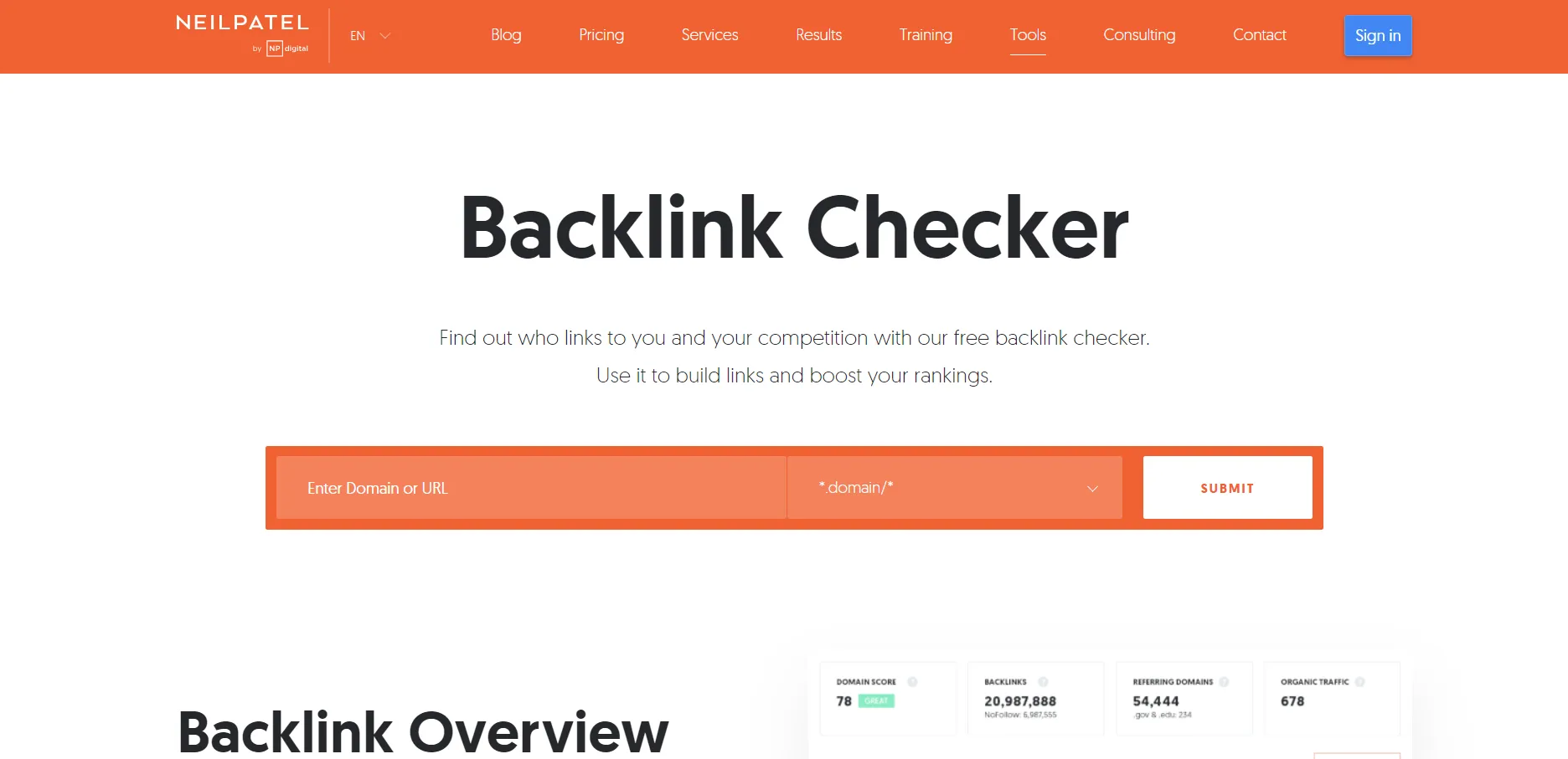 Ubersuggest Backlink