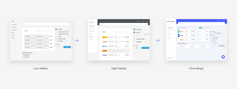 Wireframe Web design progression