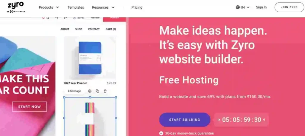 Zyro website builder