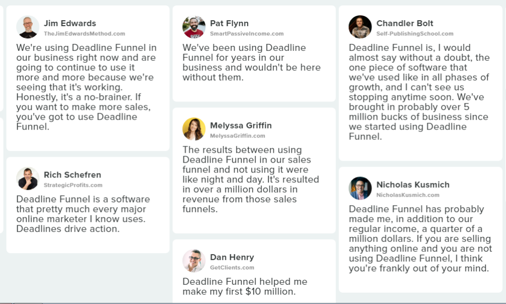 deadline funnel testimonials