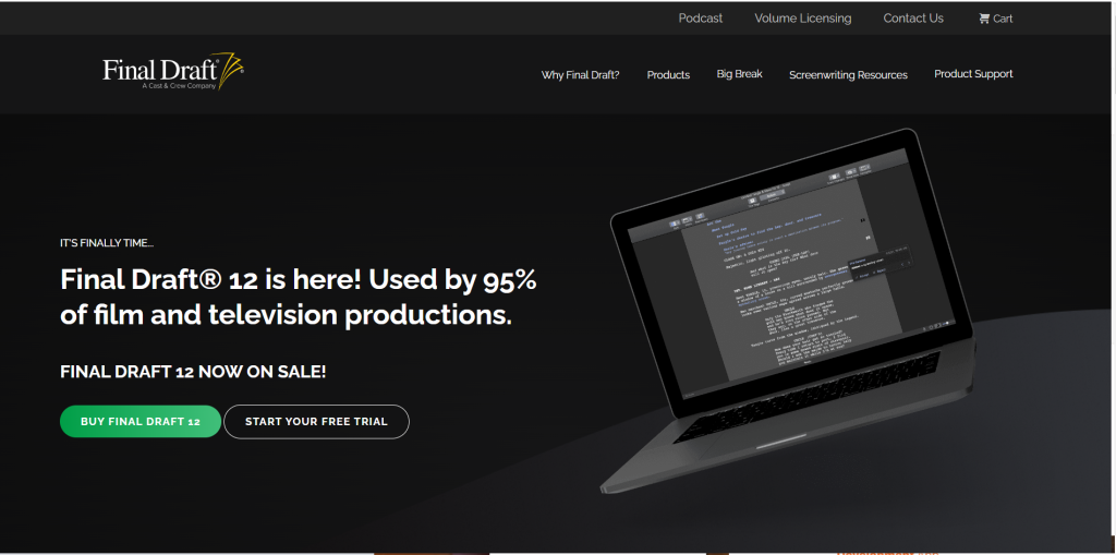 final draft / best secreenwriting software