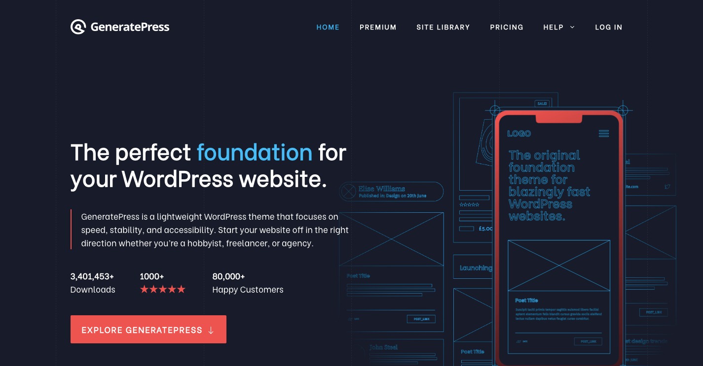 generatepress homepage