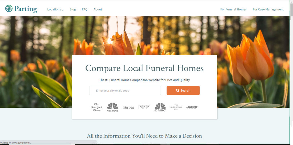 parting / best funerla websites 