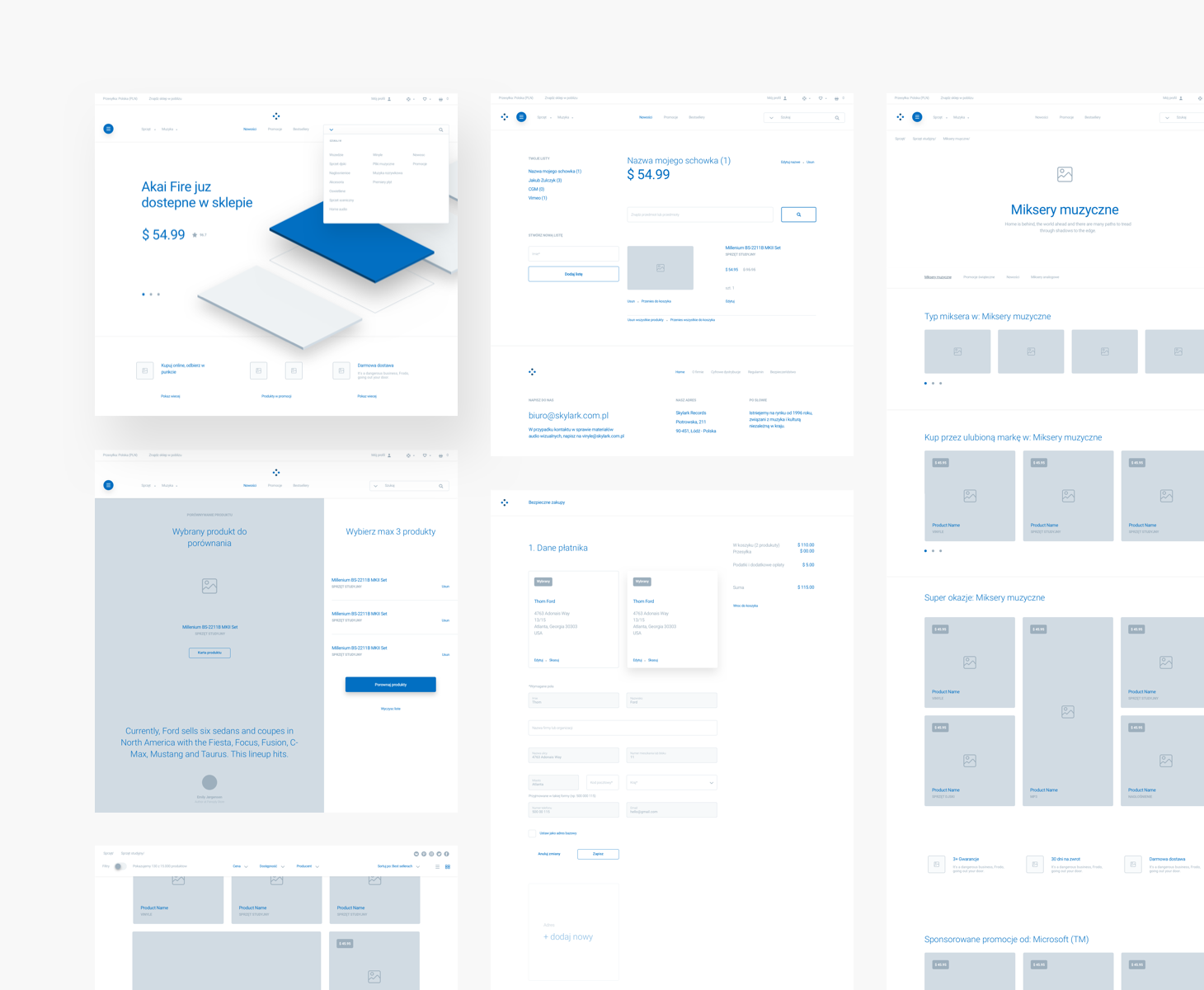 wireframe example with color